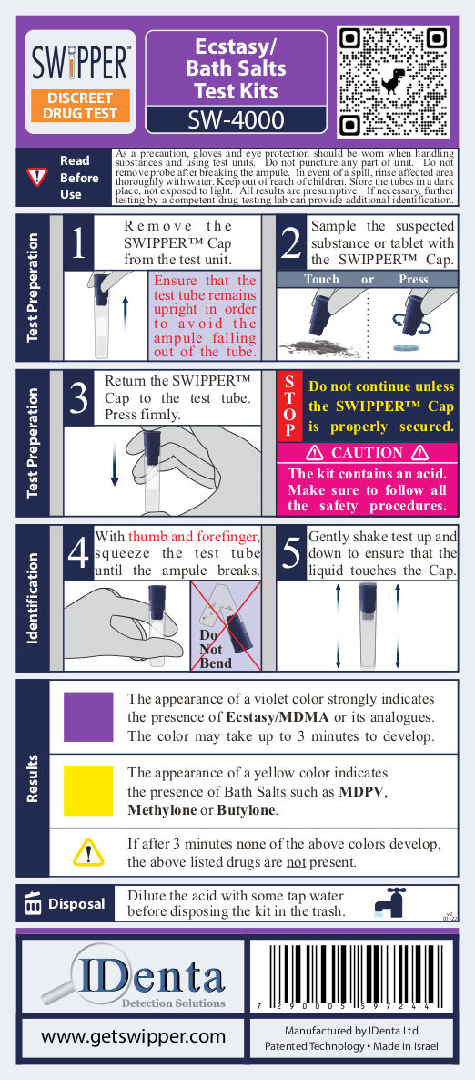 Ecstasy - Bath Salts (MDMA) Identification Kit (10-Pack)